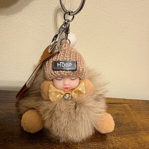 🔴Cute Plush Keychain with Knit Hat